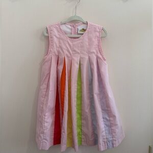 The Yellow Lamb Pink Dress with Rainbow Pleats